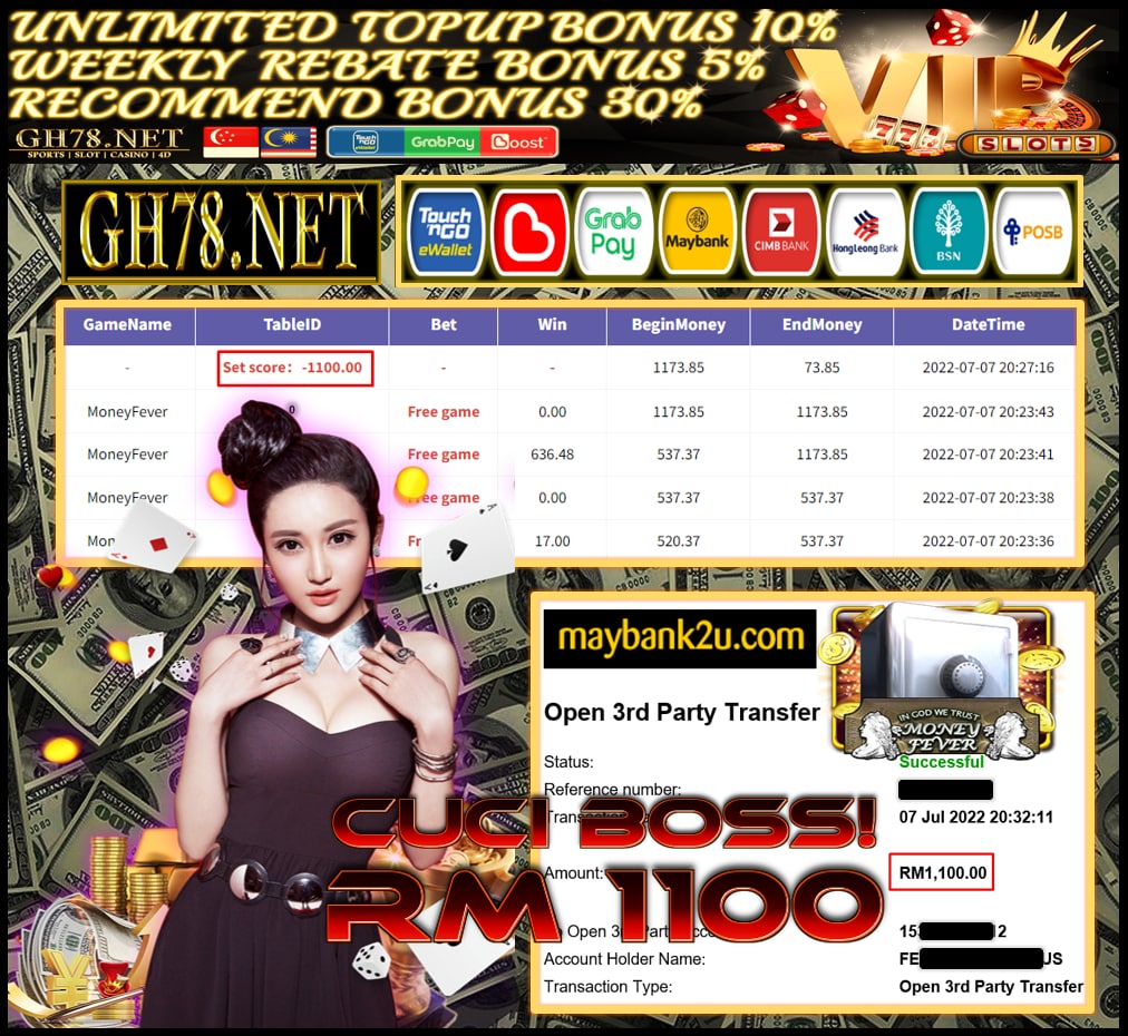 918KISS MEMBER MAIN MONEYFEVER DAPAT CUCI RM1,100