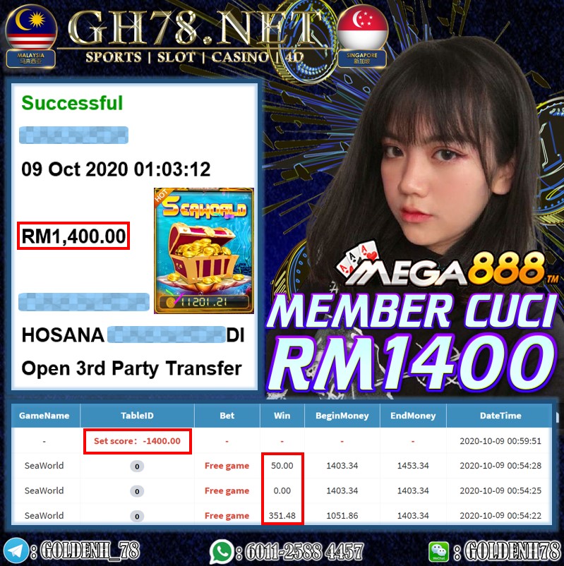 MEMBER MAIN MEGA888 CUCI RM1400