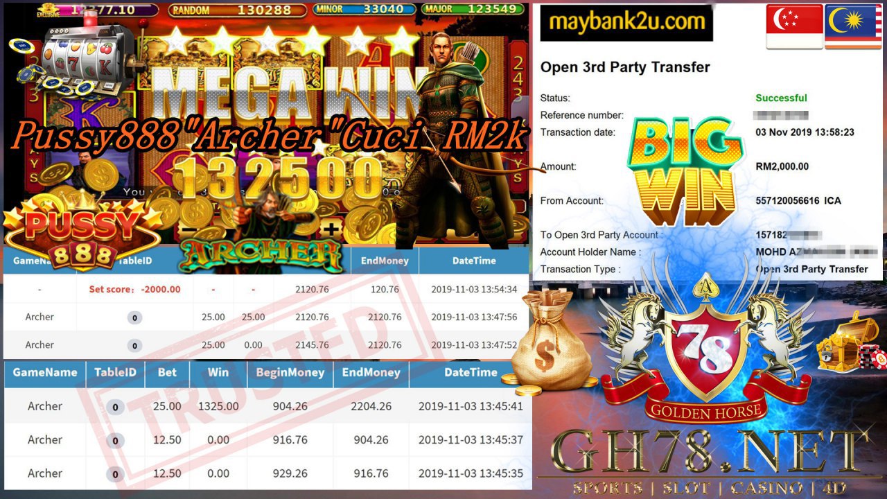 PUSSY888 ARCHER MINTA CUCI RM2000!!! 